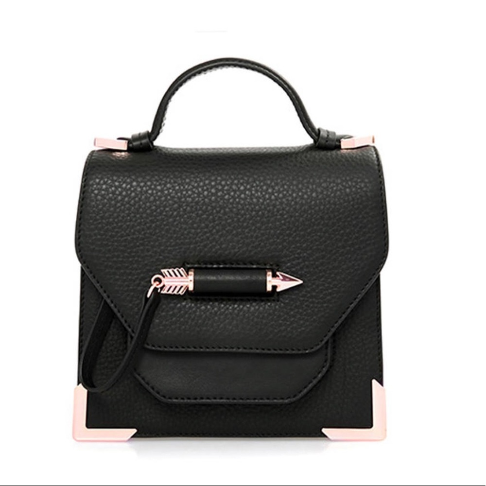 Mackage Rubie Top Handle Gold Arrow Bag EUC - Picture 2 of 14